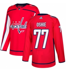 Men's Adidas Washington Capitals #77 T.J. Oshie Premier Red Home NHL Jersey