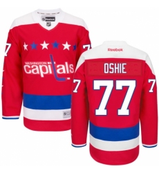 Men's Reebok Washington Capitals #77 T.J. Oshie Premier Red Third NHL Jersey