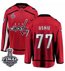 Men's Washington Capitals #77 T.J. Oshie Fanatics Branded Red Home Breakaway 2018 Stanley Cup Final NHL Jersey