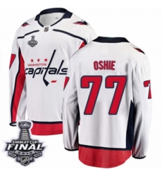 Men's Washington Capitals #77 T.J. Oshie Fanatics Branded White Away Breakaway 2018 Stanley Cup Final NHL Jersey