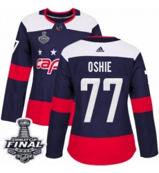 Women's Adidas Washington Capitals #77 T.J. Oshie Authentic Navy Blue 2018 Stadium Series 2018 Stanley Cup Final NHL Jersey