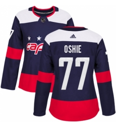 Women's Adidas Washington Capitals #77 T.J. Oshie Authentic Navy Blue 2018 Stadium Series NHL Jersey