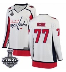 Women's Washington Capitals #77 T.J. Oshie Fanatics Branded White Away Breakaway 2018 Stanley Cup Final NHL Jersey
