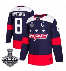 Men's Adidas Washington Capitals #8 Alex Ovechkin Authentic Navy Blue 2018 Stadium Series 2018 Stanley Cup Final NHL Jersey