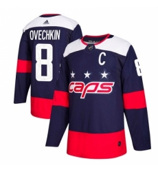 Men's Adidas Washington Capitals #8 Alex Ovechkin Authentic Navy Blue 2018 Stadium Series NHL Jersey