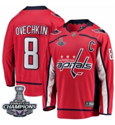 Men's Washington Capitals #8 Alex Ovechkin Fanatics Branded Red Home Breakaway 2018 Stanley Cup Final Champions NHL Jersey