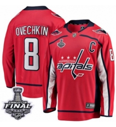 Men's Washington Capitals #8 Alex Ovechkin Fanatics Branded Red Home Breakaway 2018 Stanley Cup Final NHL Jersey