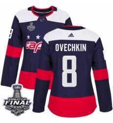 Women's Adidas Washington Capitals #8 Alex Ovechkin Authentic Navy Blue 2018 Stadium Series 2018 Stanley Cup Final NHL Jersey