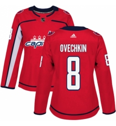 Women's Adidas Washington Capitals #8 Alex Ovechkin Premier Red Home NHL Jersey