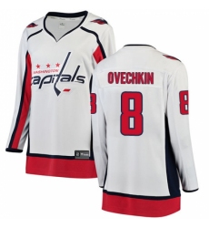 Women's Washington Capitals #8 Alex Ovechkin Fanatics Branded White Away Breakaway NHL Jersey