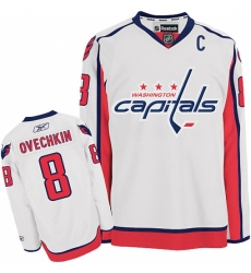 Youth Reebok Washington Capitals #8 Alex Ovechkin Authentic White Away NHL Jersey