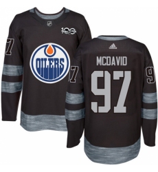 Men's Adidas Edmonton Oilers #97 Connor McDavid Authentic Black 1917-2017 100th Anniversary NHL Jersey