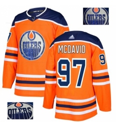Men's Adidas Edmonton Oilers #97 Connor McDavid Authentic Orange Fashion Gold NHL Jersey