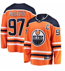 Men's Edmonton Oilers #97 Connor McDavid Fanatics Branded Orange Home Breakaway NHL Jersey