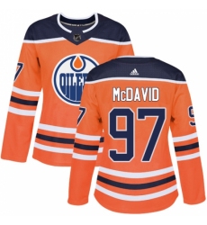 Women's Adidas Edmonton Oilers #97 Connor McDavid Authentic Orange Home NHL Jersey