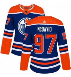 Women's Adidas Edmonton Oilers #97 Connor McDavid Authentic Royal Blue Alternate NHL Jersey