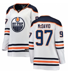 Women's Edmonton Oilers #97 Connor McDavid Authentic White Away Fanatics Branded Breakaway NHL Jersey