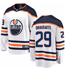 Men's Edmonton Oilers #29 Leon Draisaitl Fanatics Branded White Away Breakaway NHL Jersey