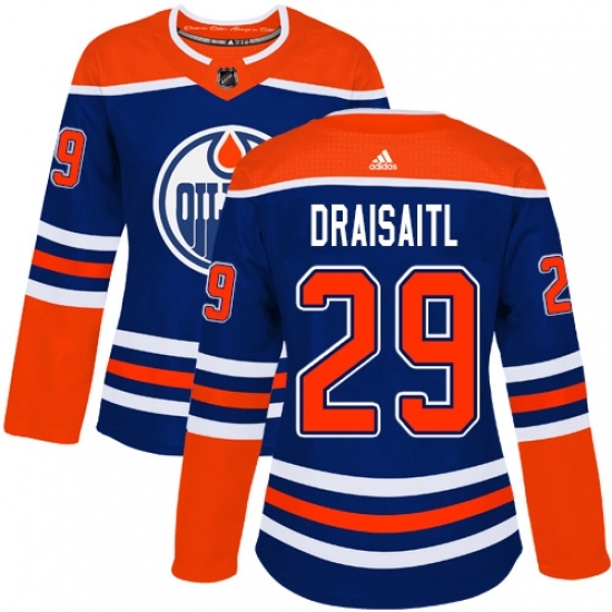 Women's Adidas Edmonton Oilers #29 Leon Draisaitl Authentic Royal Blue Alternate NHL Jersey Women's Adidas Edmonton Oilers #29 Leon Draisaitl Authentic Royal Blue Alternate NHL Jersey
