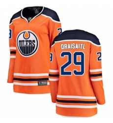 Women's Edmonton Oilers #29 Leon Draisaitl Fanatics Branded Orange Home Breakaway NHL Jersey
