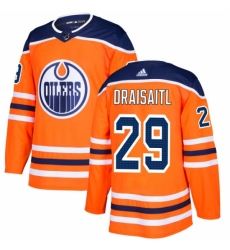 Youth Adidas Edmonton Oilers #29 Leon Draisaitl Authentic Orange Home NHL Jersey