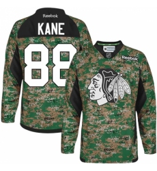 Men's Reebok Chicago Blackhawks #88 Patrick Kane Authentic Camo Veterans Day Practice NHL Jersey