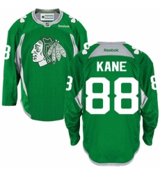 Men's Reebok Chicago Blackhawks #88 Patrick Kane Authentic Green Practice NHL Jersey