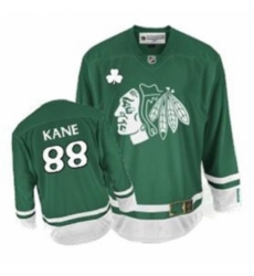 Men's Reebok Chicago Blackhawks #88 Patrick Kane Authentic Green St Patty's Day NHL Jersey