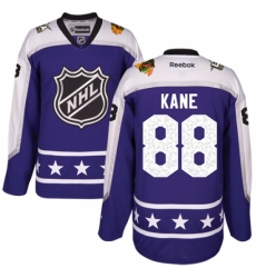 Men's Reebok Chicago Blackhawks #88 Patrick Kane Authentic Purple Central Division 2017 All-Star NHL Jersey