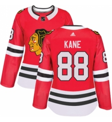 Women's Adidas Chicago Blackhawks #88 Patrick Kane Authentic Red Home NHL Jersey