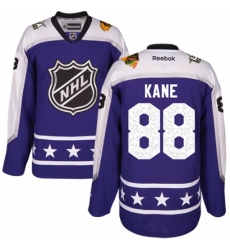 Women's Reebok Chicago Blackhawks #88 Patrick Kane Authentic Purple Central Division 2017 All-Star NHL Jersey