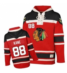 Youth Old Time Hockey Chicago Blackhawks #88 Patrick Kane Authentic Red Sawyer Hooded Sweatshirt NHL Jersey