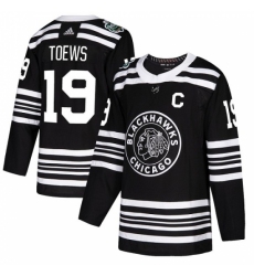 Men's Adidas Chicago Blackhawks #19 Jonathan Toews Authentic Black 2019 Winter Classic NHL Jersey