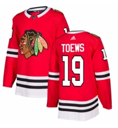 Men's Adidas Chicago Blackhawks #19 Jonathan Toews Authentic Red Home NHL Jersey