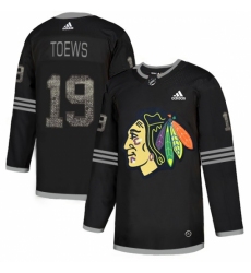 Men's Adidas Chicago Blackhawks #19 Jonathan Toews Black Authentic Classic Stitched NHL Jersey