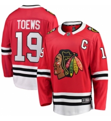 Men's Chicago Blackhawks #19 Jonathan Toews Fanatics Branded Red Home Breakaway NHL Jersey