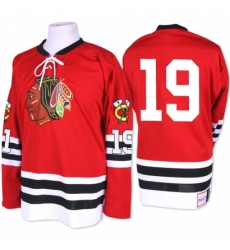 Men's Mitchell and Ness Chicago Blackhawks #19 Jonathan Toews Authentic Red 1960-61 Throwback NHL Jersey