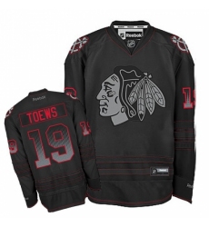 Men's Reebok Chicago Blackhawks #19 Jonathan Toews Authentic Black Accelerator NHL Jersey