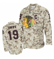 Men's Reebok Chicago Blackhawks #19 Jonathan Toews Authentic Camouflage NHL Jersey