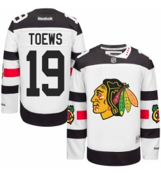 Men's Reebok Chicago Blackhawks #19 Jonathan Toews Authentic White 2016 Stadium Series NHL Jersey