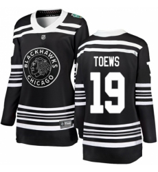 Women's Chicago Blackhawks #19 Jonathan Toews Black 2019 Winter Classic Fanatics Branded Breakaway NHL Jersey