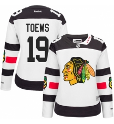 Women's Reebok Chicago Blackhawks #19 Jonathan Toews Authentic White 2016 Stadium Series NHL Jersey