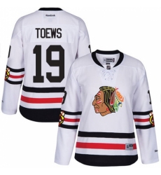 Women's Reebok Chicago Blackhawks #19 Jonathan Toews Authentic White 2017 Winter Classic NHL Jersey