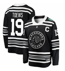 Youth Chicago Blackhawks #19 Jonathan Toews Black 2019 Winter Classic Fanatics Branded Breakaway NHL Jersey