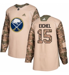 Men's Adidas Buffalo Sabres #15 Jack Eichel Authentic Camo Veterans Day Practice NHL Jersey