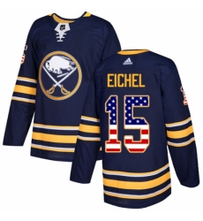 Men's Adidas Buffalo Sabres #15 Jack Eichel Authentic Navy Blue USA Flag Fashion NHL Jersey