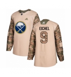 Men's Adidas Buffalo Sabres #9 Jack Eichel Authentic Camo Veterans Day Practice NHL Jersey