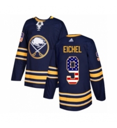 Men's Adidas Buffalo Sabres #9 Jack Eichel Authentic Navy Blue USA Flag Fashion NHL Jersey