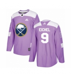 Men's Adidas Buffalo Sabres #9 Jack Eichel Authentic Purple Fights Cancer Practice NHL Jersey