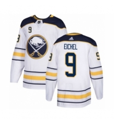 Men's Adidas Buffalo Sabres #9 Jack Eichel Authentic White Away NHL Jersey